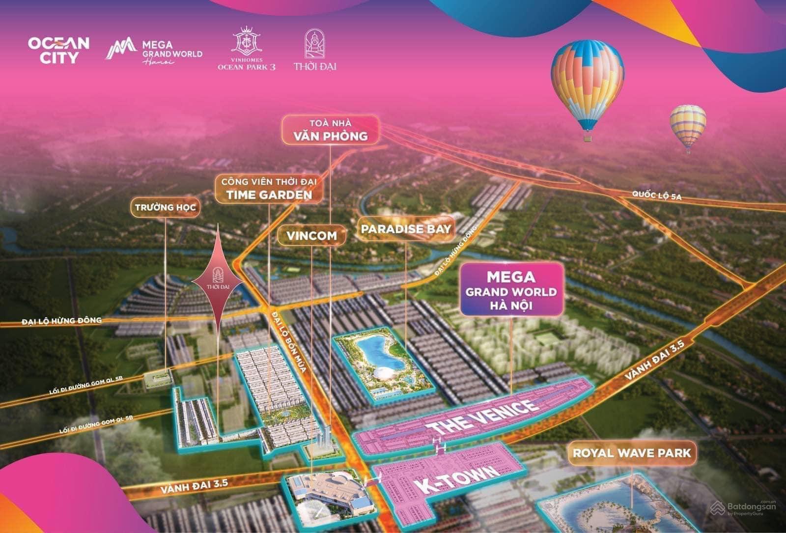 Mặt bằng dự án Mega Grand World Hà Nội